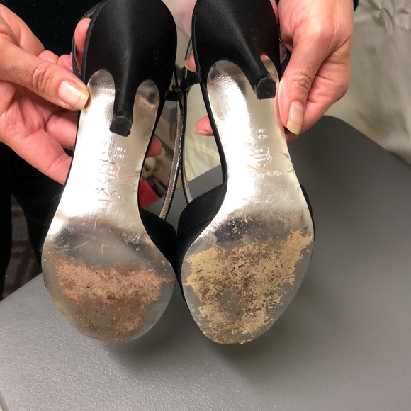 Nina | Black Faux Diamond Strappy Heels - Picture 8 of 9